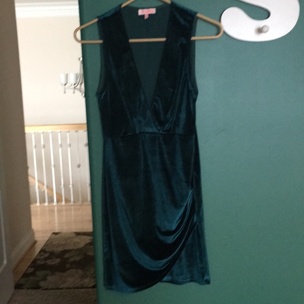 Green velvet dress